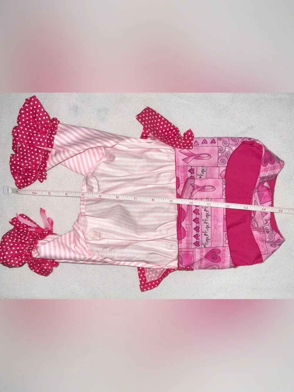 Gorgeous Boutique Custom Made Bella Pink Breast Cancer Dog Jumpsuit